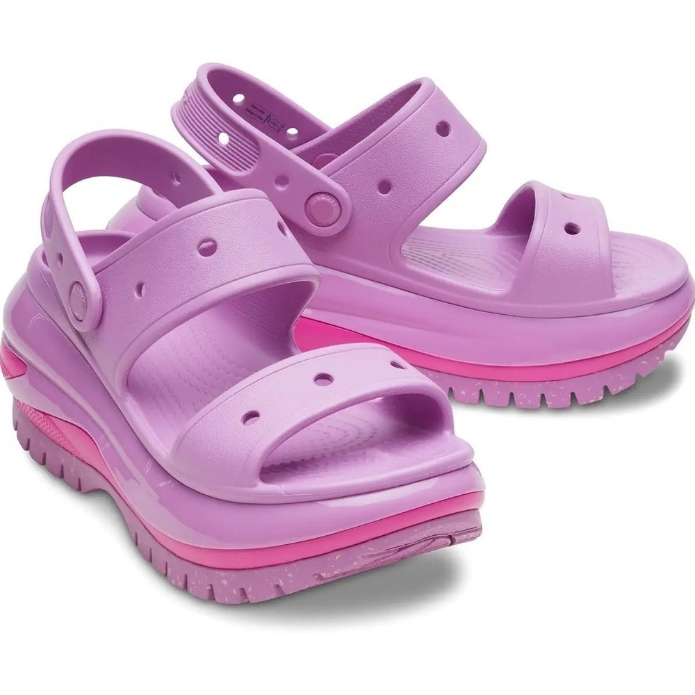 Crocs Classic Mega‎ Crush Sandal Platform Clog Bubble Pink 207989 Women's 9 New